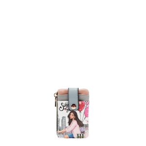 SWEET GIRL NIKKY ZIP AND SNAP BUTTON CARD HOLDER